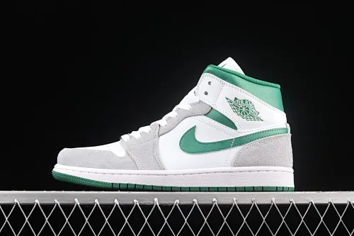 All categories Air Jordan Jordan series basketball shoes Air Jordan 1 Mid G version pure original Air Jordan 1 Mid AJ1 Joe 1 white gray green mid-top basketball shoes DC7294-103